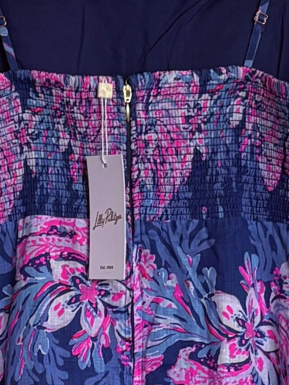 Lilly Pulitzer NWT Jorgian Linen Midi Dress For the Fans Size 12 - Picture 7 of 7